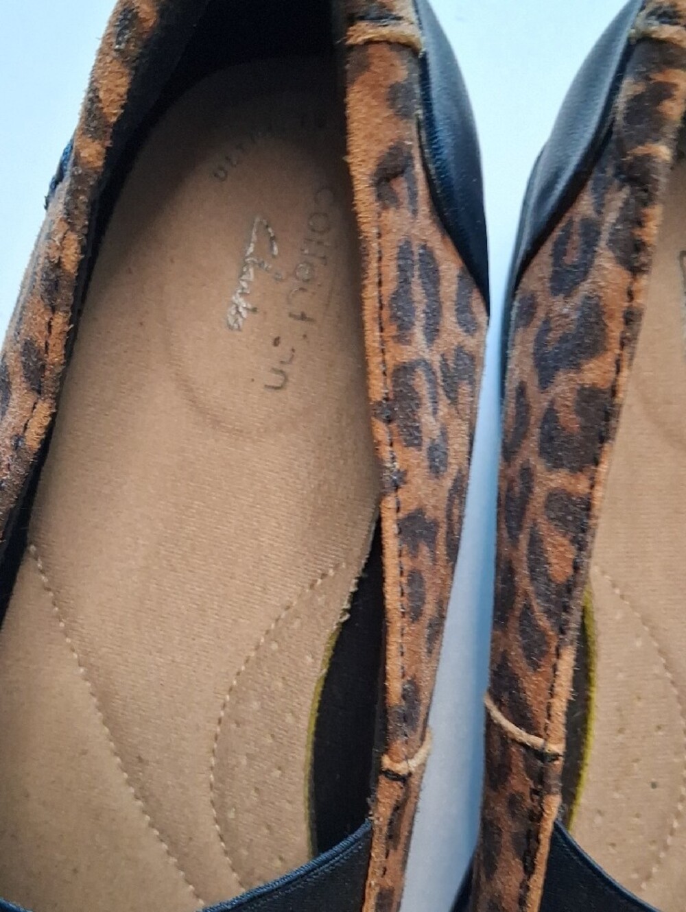 Clarks Leopard-Print Slip-On Flats in Brown and Black - Picture 2 of 8
